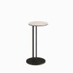 Dark bronze base side table with round marble top