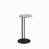 Dark bronze base side table with round marble top