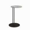 Rounded side table with marble ceramic top