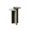 Interlocking silhouette metal and marble side table