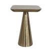 Square shape gold side table with rounded top edges