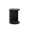 Black wooden sculptural side table