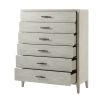 Tall six drawer whitewashed wooden chest