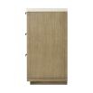 Light brown chest of drawers with concrete style top and three drawers