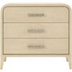 Light wood bedside table with mother of pearl accent handles