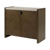 Wooden cabinet with beige stone-like top
