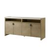 Minimalist four door sideboard with metal pulls