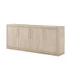 Light wash wood sideboards with four doors and sleek handles