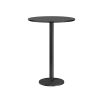 Black metal side table with circular top