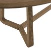 Solid oak, retro style, oval shape wooden dining table