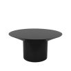 sleek black round coffee table