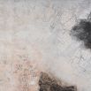 Close-up of a splendid abstract painting with nude and black tones.