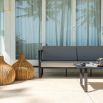 Elegant outdoor sofa with minimalist metal frame