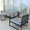 Elegant outdoor sofa with minimalist metal frame