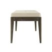 Sleek bench with upholstered linen seat with deep buttoning detail