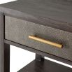 Modern bedside table with shagreen effect drawer and brass handle