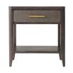 Modern bedside table with lower shelf and shagreen effect drawer