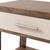 Luxurious wooden bedside table with cream drawer