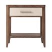 Luxurious wooden bedside table with cream drawer
