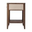 Luxurious wooden bedside table with cream drawer