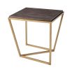 Sumptuous side table with geometric brass base