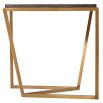 Sumptuous side table with geometric brass base