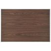 Dark brown bedside table with metal handles and nickel finishes