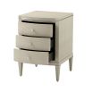 A luxury bedside table by Theodore Alexander with a shagreen embossed leather design