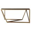 Contemporary coffee table with brass base and black top 