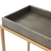 Luxurious shagreen tray top console table with crossed brass legs