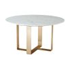 Gorgeous marble top dining table with brass base