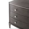 Decadent three-drawer bedside table in dark shagreen finish