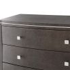 Decadent three-drawer bedside table in dark shagreen finish