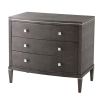 Decadent three-drawer bedside table in dark shagreen finish