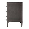 Decadent three-drawer bedside table in dark shagreen finish