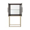 Elegant bar cabinet with shagreen finish and brass accents