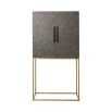 Elegant bar cabinet with shagreen finish and brass accents