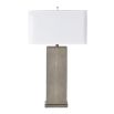 Taupe coloured shagreen table lamp with square shade