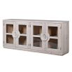 Washed wood sideboard with glass doors