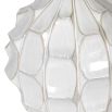A unique table lamp featuring a hexagonal textured base with a beautiful white finish
