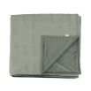 Textured satin throw with soft velvet interior in green