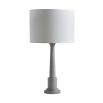 Classic mango wood table lamp in cement finish