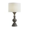 Luxurious oak finish table lamp with white shade