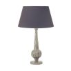 Elegant neutral wooden table lamp with dark grey finish