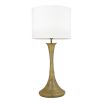 textured brass table lamp with ivory shade