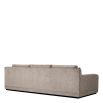 Taupe three seater sofa with classic square silhouette