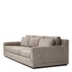 Taupe three seater sofa with classic square silhouette