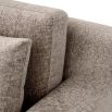 Taupe three seater sofa with classic square silhouette