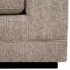 Taupe three seater sofa with classic square silhouette