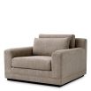 Large taupe armchair with a squared silhouette